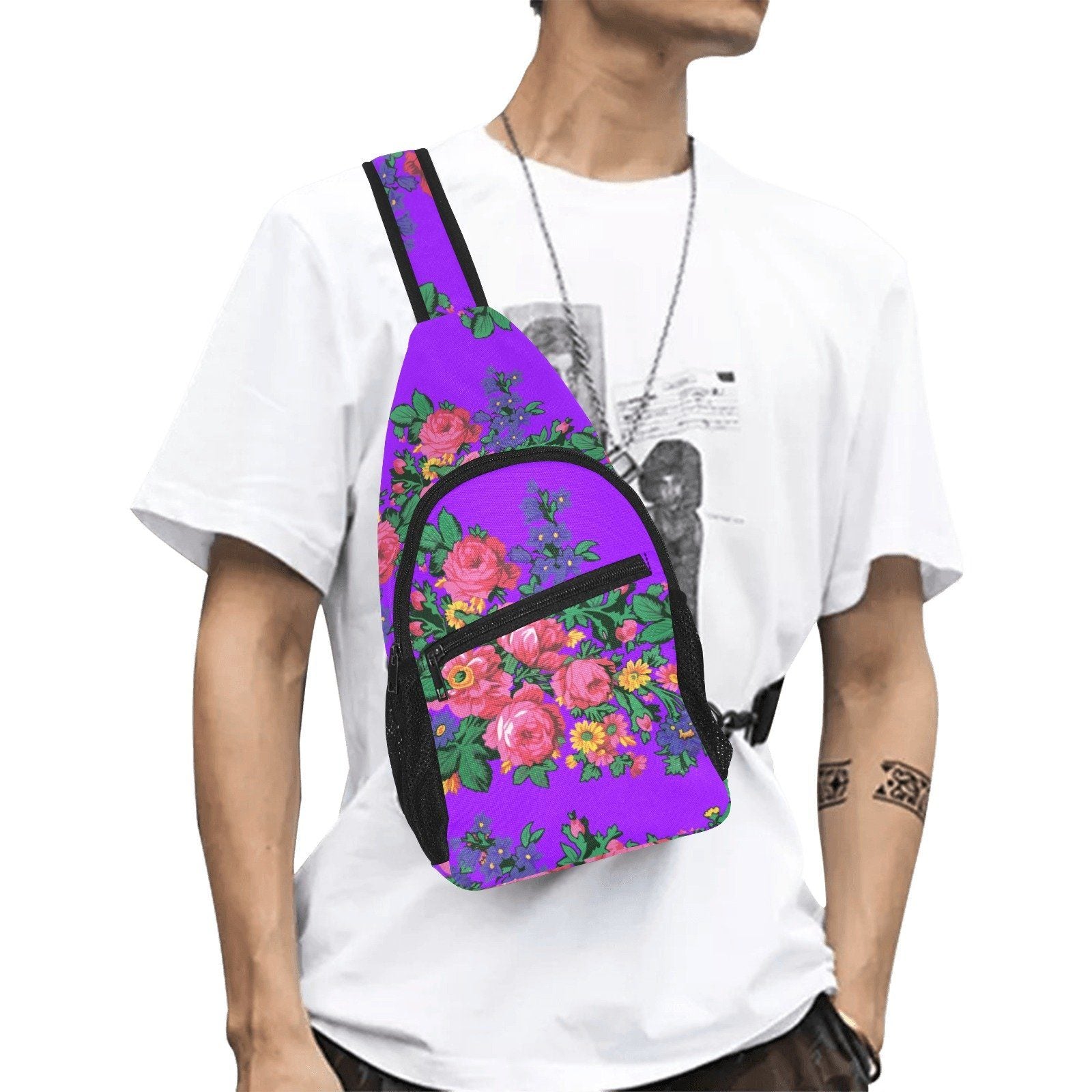 Kokum's Revenge Lilac All Over Print Chest Bag (Model 1719) All Over Print Chest Bag (1719) e-joyer