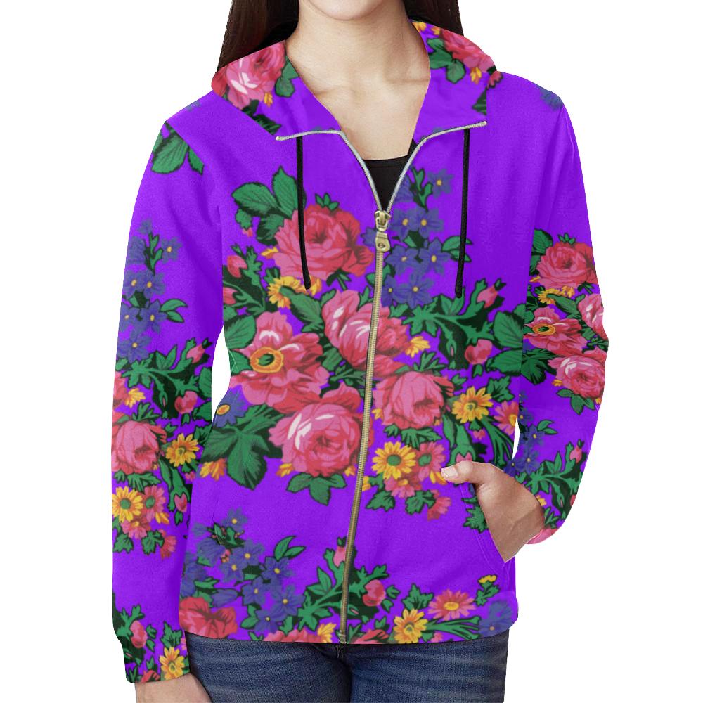 Kokum's Revenge-Lilac All Over Print Full Zip Hoodie for Women (Model H14) All Over Print Full Zip Hoodie for Women (H14) e-joyer