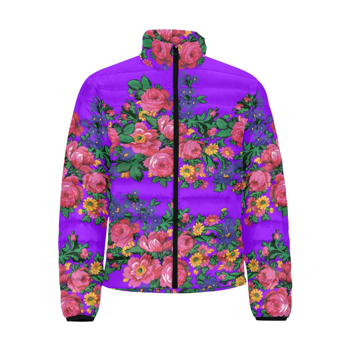 Kokum's Revenge-Lilac Men's Stand Collar Padded Jacket (Model H41) Men's Stand Collar Padded Jacket (H41) e-joyer