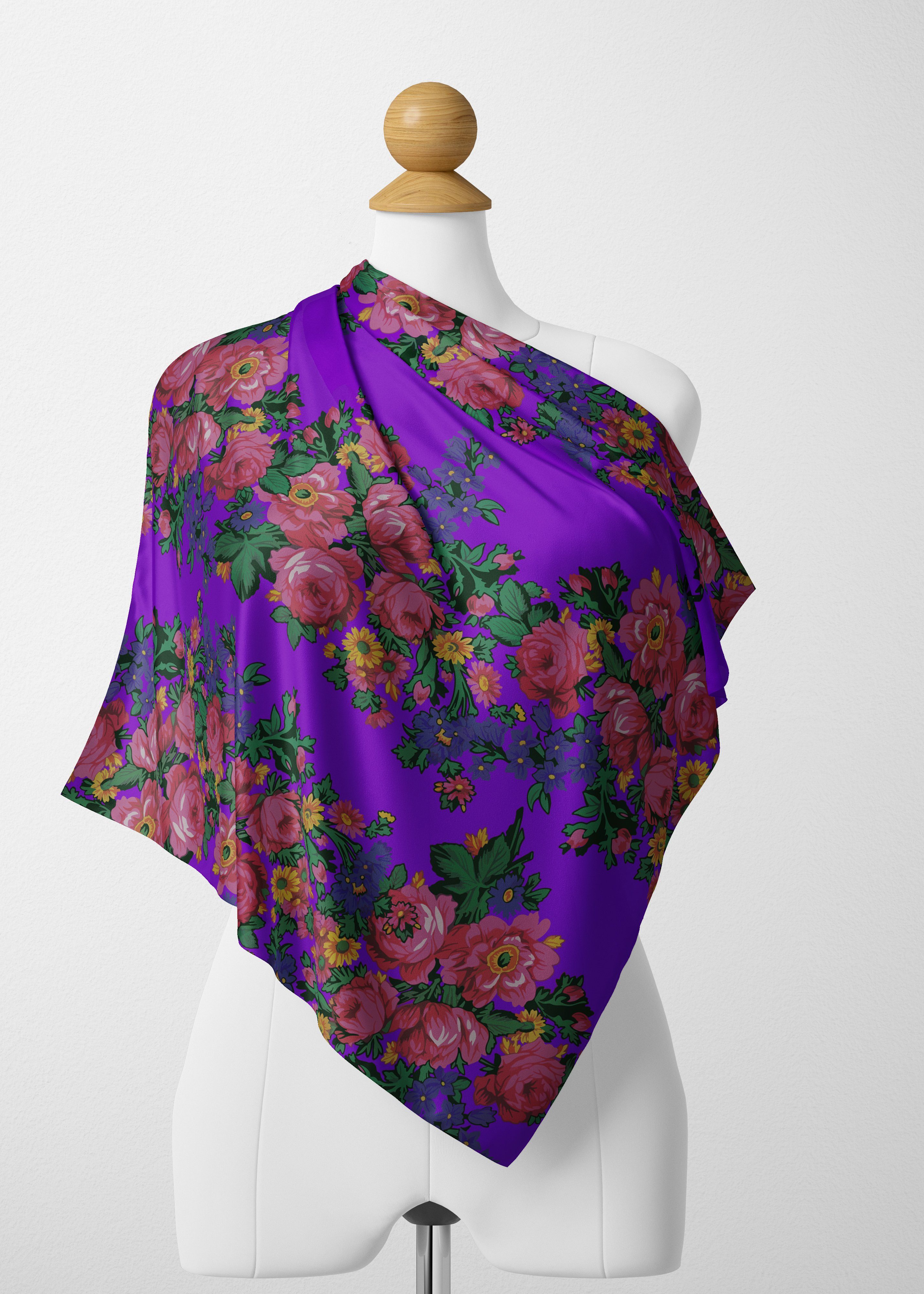 Kokum's Revenge Lilac Satin Shawl Scarf 49 Dzine