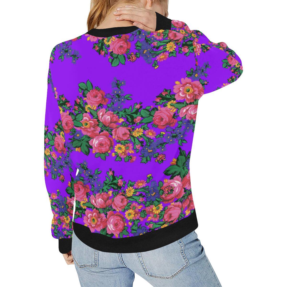 Kokum's Revenge-Lilac Women's Rib Cuff Crew Neck Sweatshirt (Model H34) Rib Cuff Crew Neck Sweatshirt for Women (H34) e-joyer