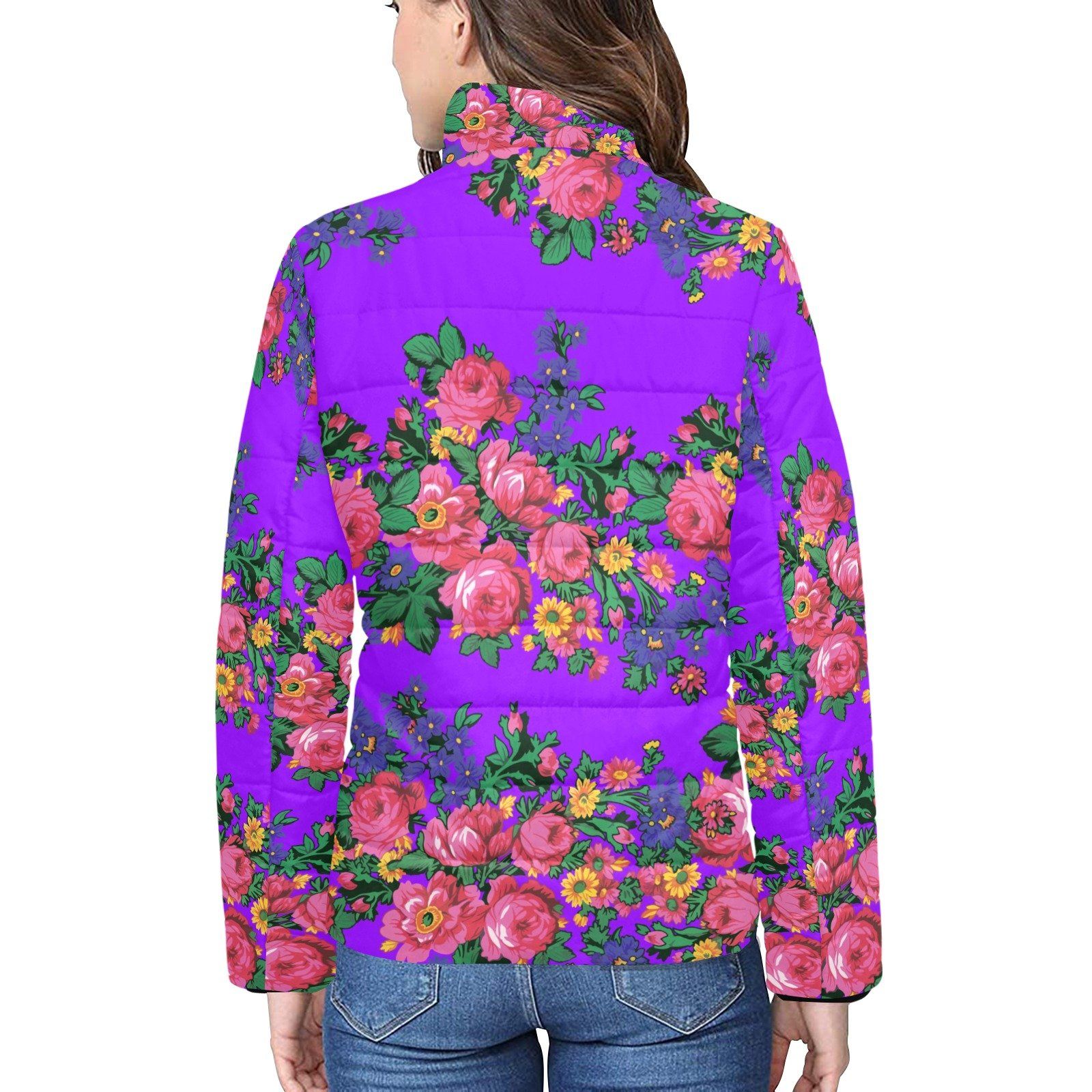 Kokum's Revenge Lilac Women's Stand Collar Padded Jacket (Model H41) jacket e-joyer