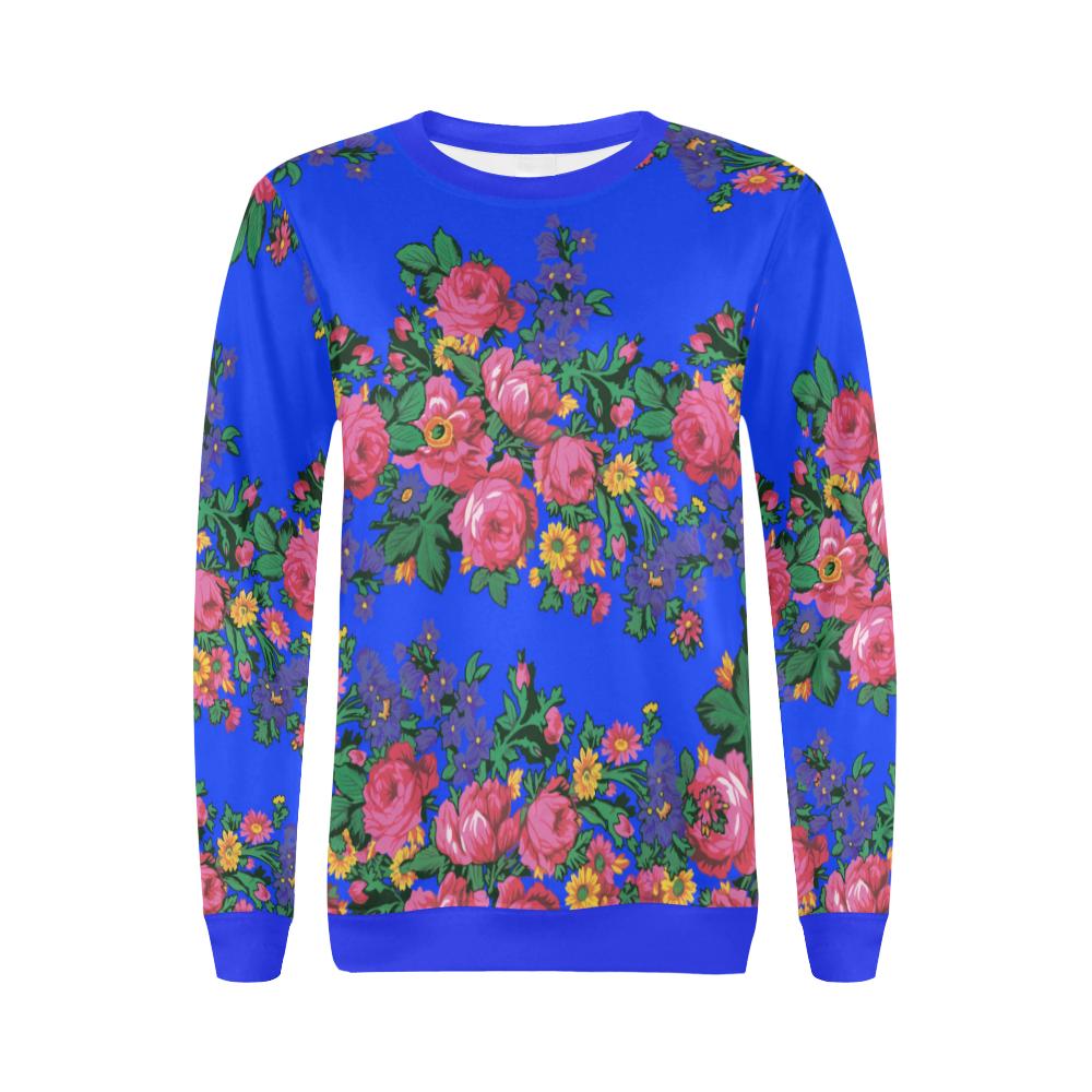 Kokum's Revenge- Royal All Over Print Crewneck Sweatshirt for Women (Model H18) Crewneck Sweatshirt for Women (H18) e-joyer
