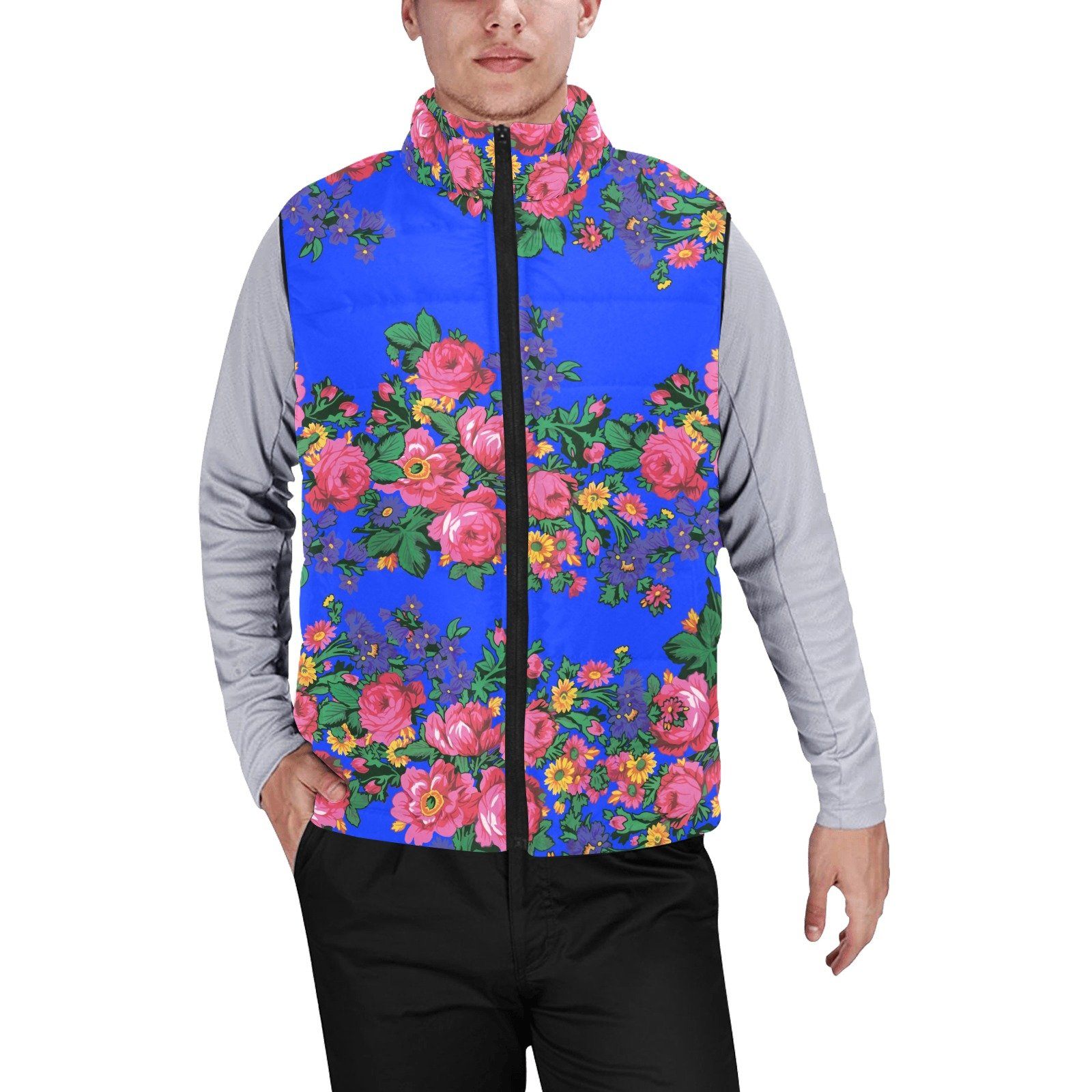 Kokum's Revenge Royal Men's Padded Vest Jacket (Model H44) Men's Padded Vest Jacket (H44) e-joyer