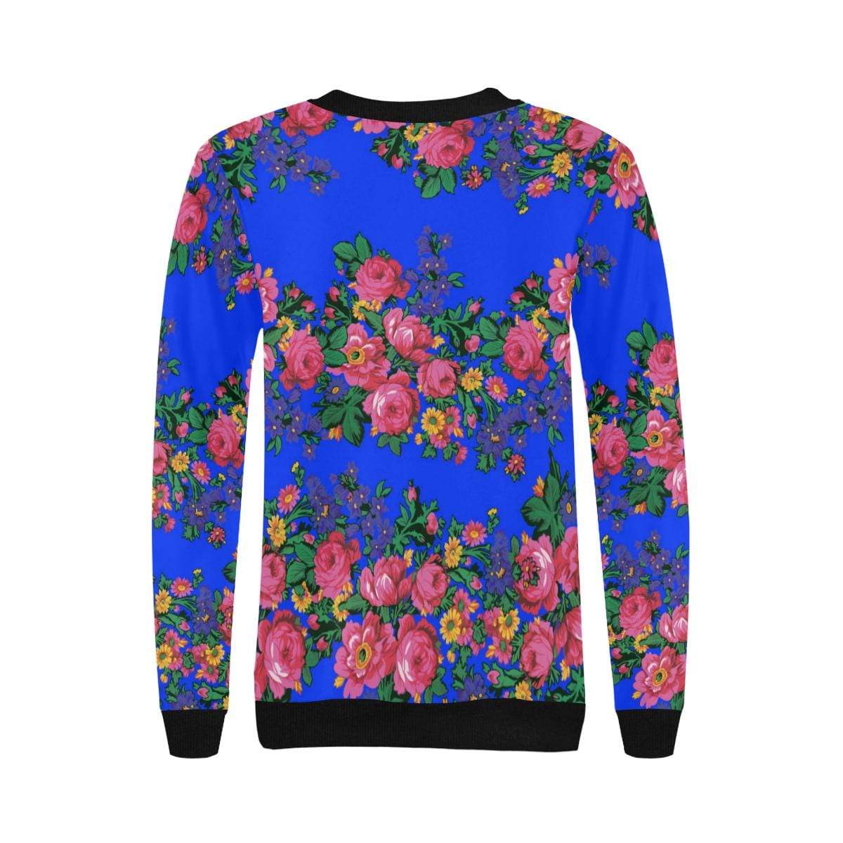 Kokum's Revenge- Royal Women's Rib Cuff Crew Neck Sweatshirt (Model H34) Rib Cuff Crew Neck Sweatshirt for Women (H34) e-joyer