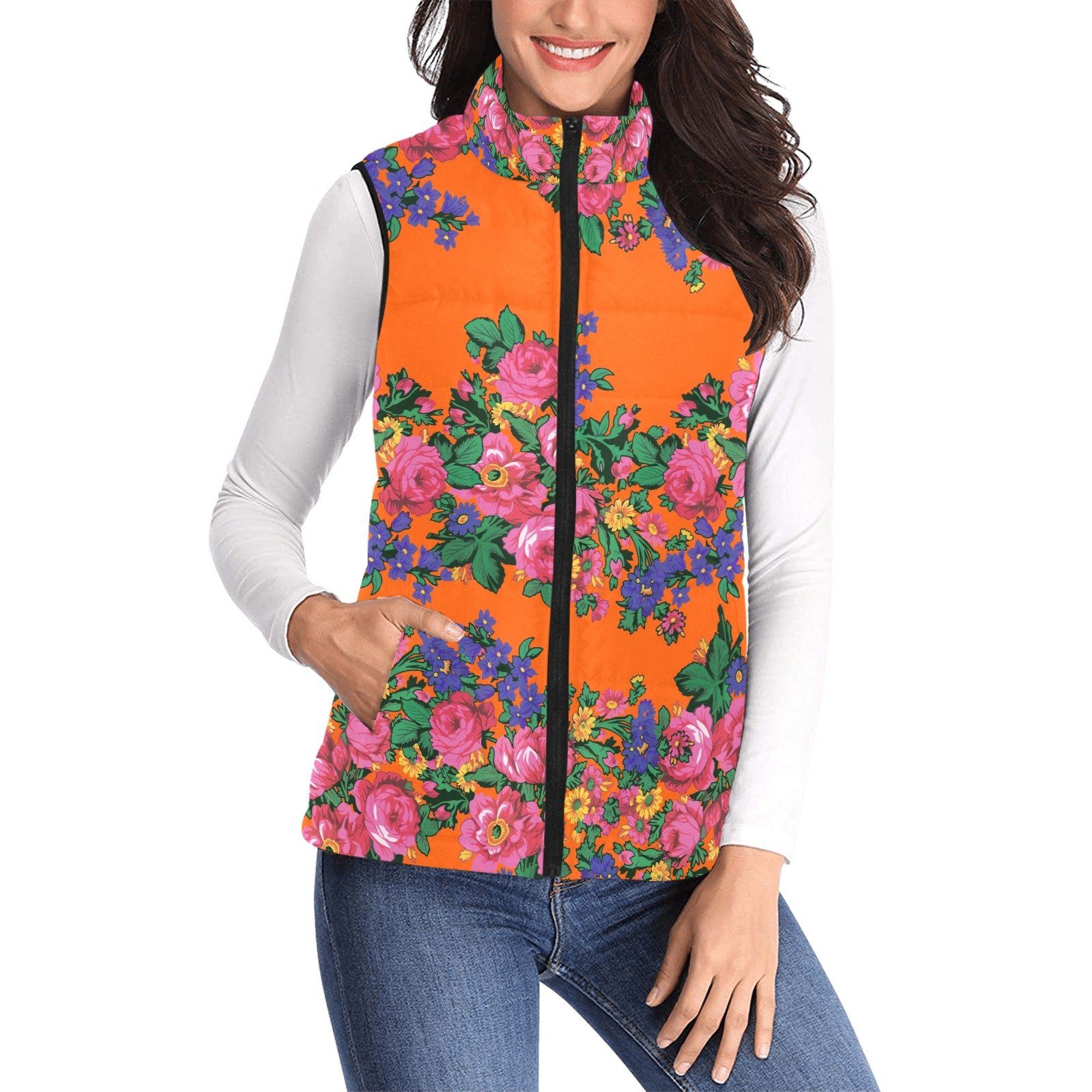 Kokum's Revenge Sierra Women's Padded Vest Jacket (Model H44) Women's Padded Vest Jacket (H44) e-joyer