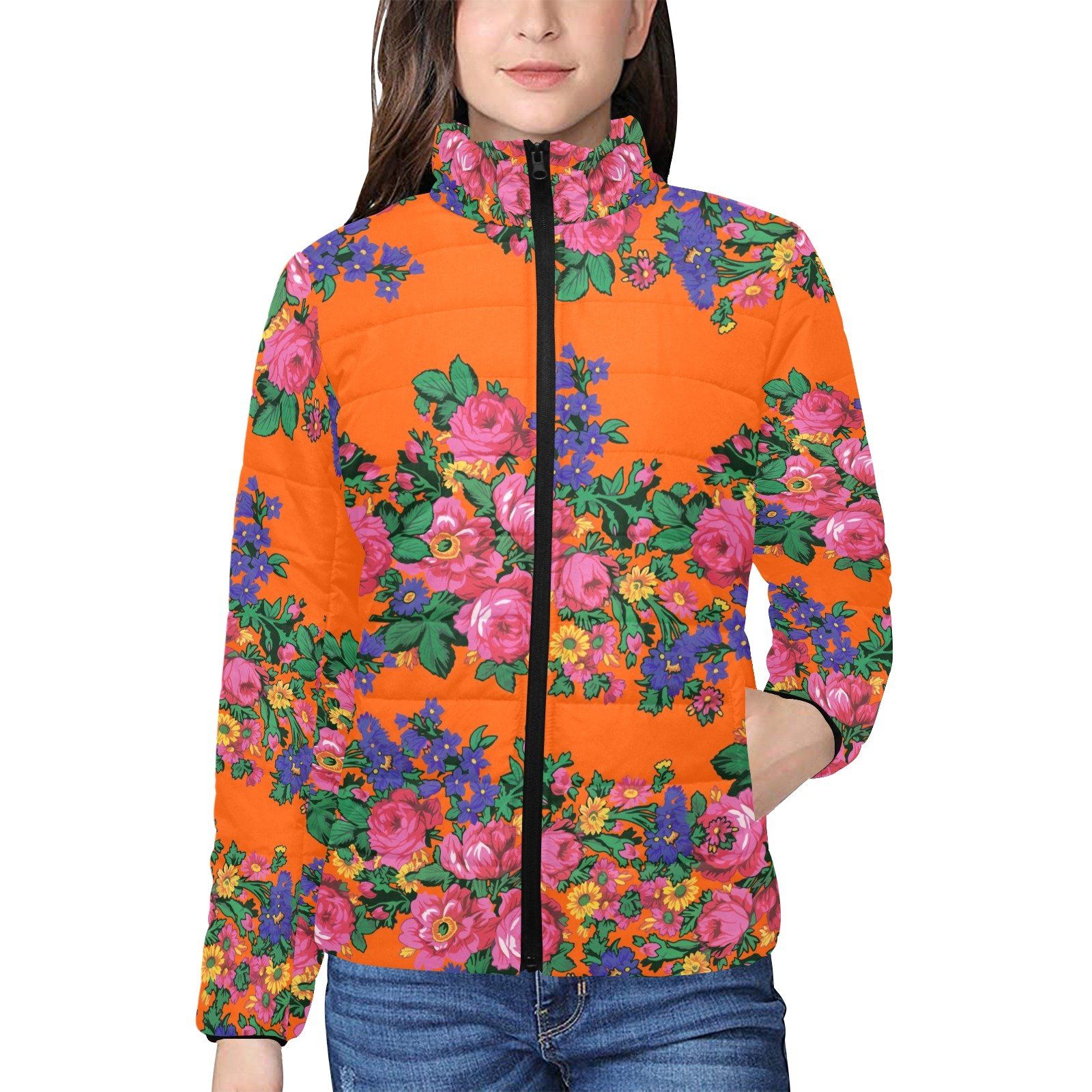 Kokum's Revenge Sierra Women's Stand Collar Padded Jacket (Model H41) jacket e-joyer