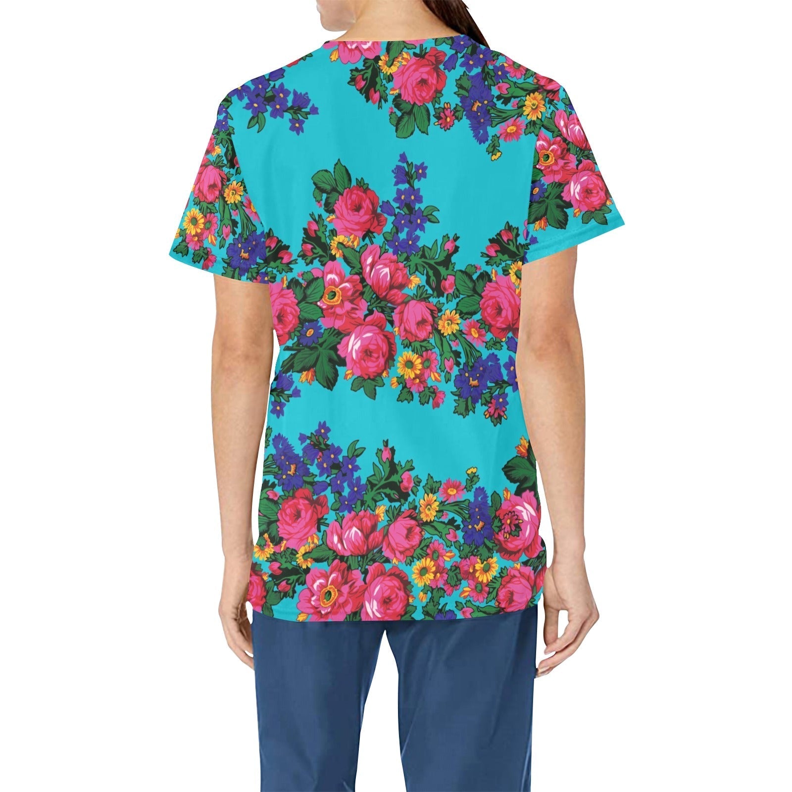 Kokum's Revenge Sky All Over Print Scrub Top Scrub Top e-joyer