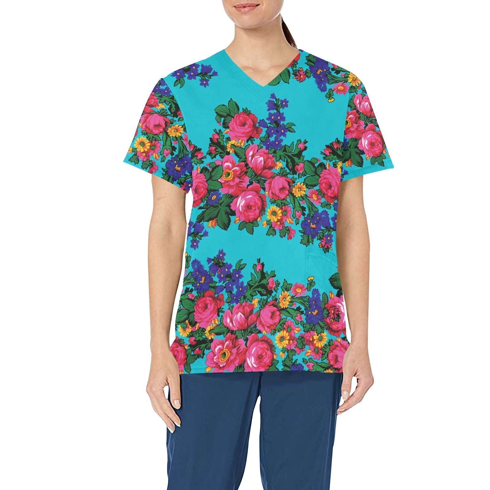 Kokum's Revenge Sky All Over Print Scrub Top Scrub Top e-joyer