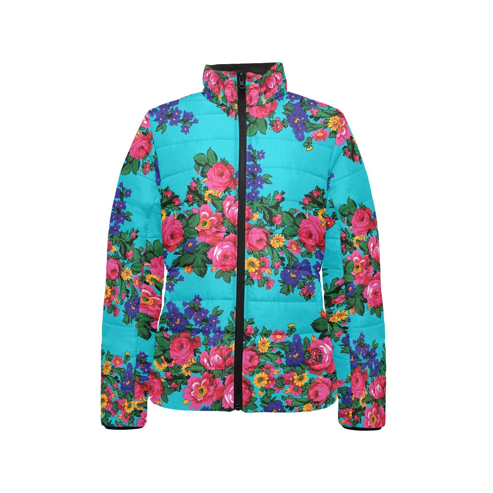 Kokum's Revenge Sky Women's Stand Collar Padded Jacket (Model H41) jacket e-joyer