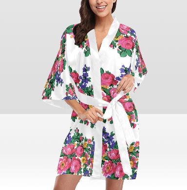 Kokum's Revenge White Kimono Robe Artsadd