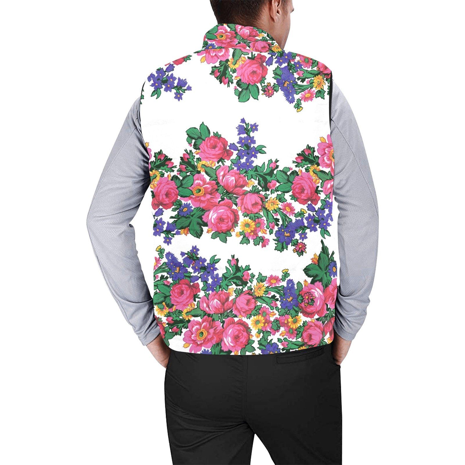Kokum_s Revenge White Men's Padded Vest Jacket (Model H44) Men's Padded Vest Jacket (H44) e-joyer