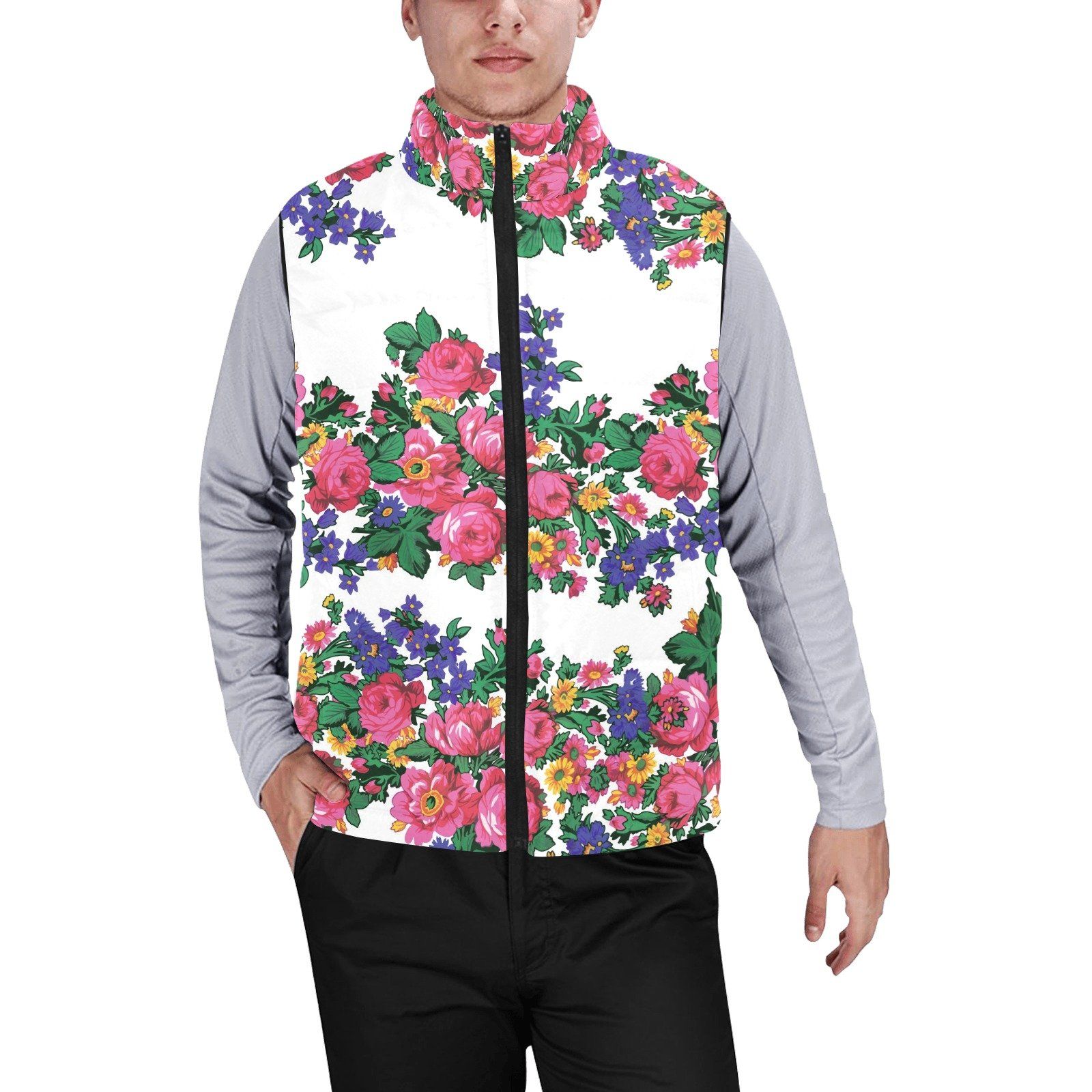 Kokum_s Revenge White Men's Padded Vest Jacket (Model H44) Men's Padded Vest Jacket (H44) e-joyer