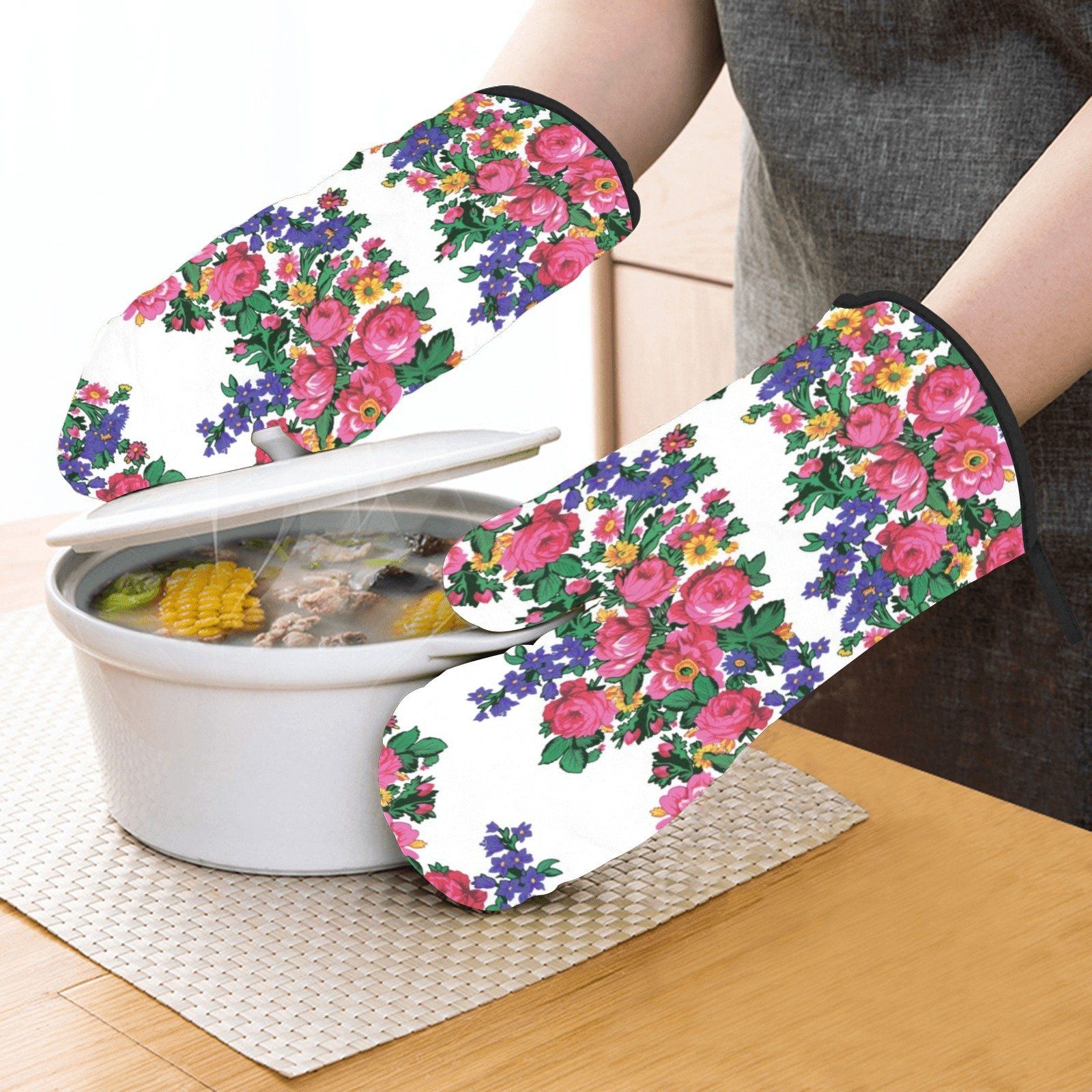 Kokum's Revenge White Oven Mitt & Pot Holder Oven Mitt & Pot Holder e-joyer