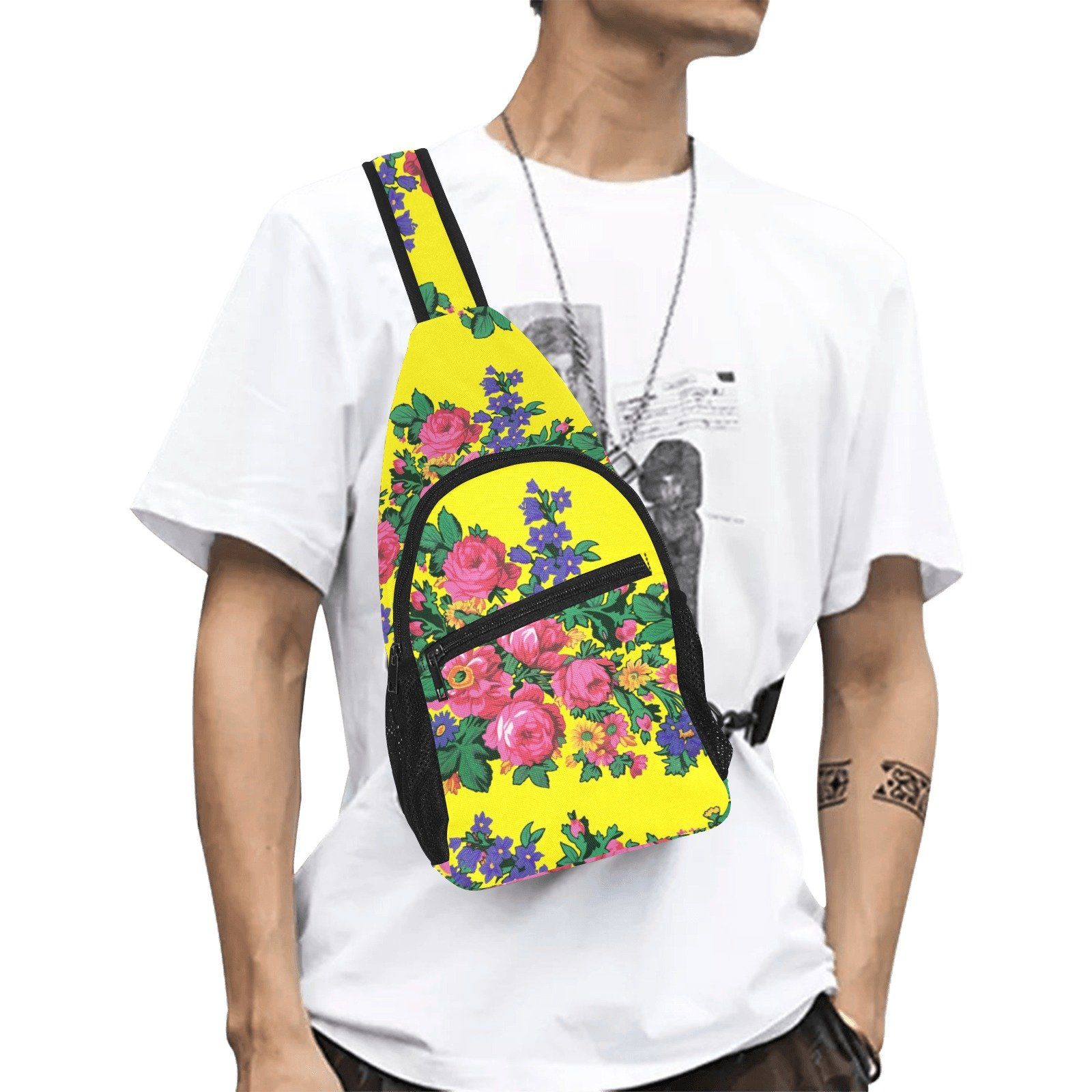 Kokum's Revenge Yellow All Over Print Chest Bag (Model 1719) All Over Print Chest Bag (1719) e-joyer