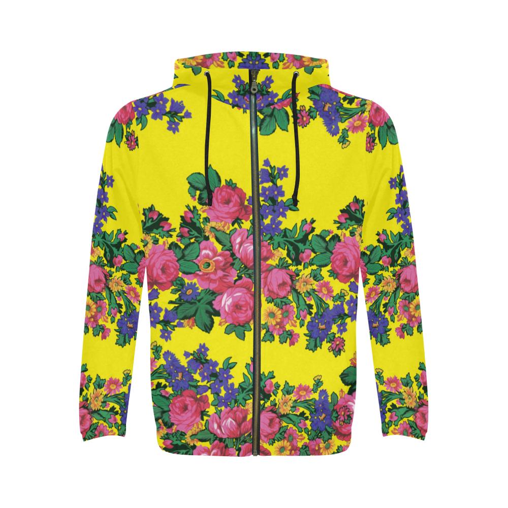 Kokum's Revenge-Yellow All Over Print Full Zip Hoodie for Men (Model H14) All Over Print Full Zip Hoodie for Men (H14) e-joyer