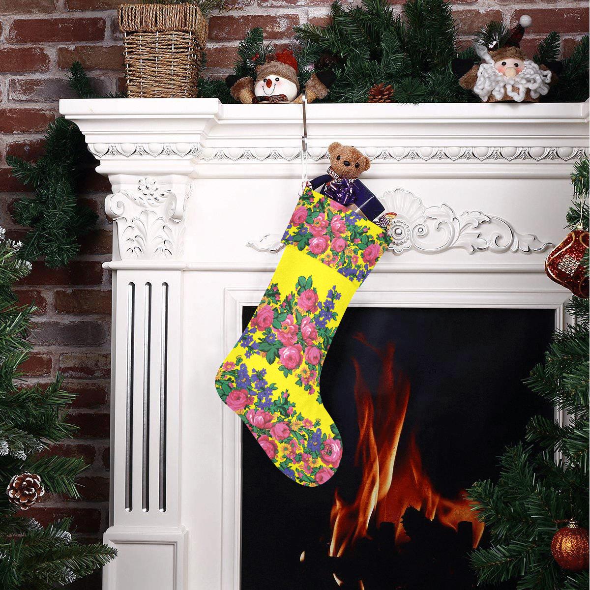 Kokum's Revenge Yellow Christmas Stocking holiday stocking e-joyer