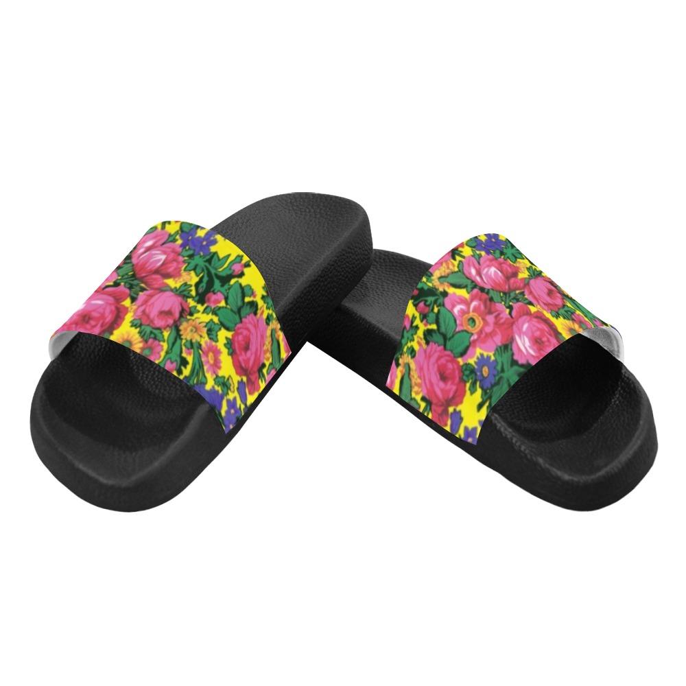 Kokum's Revenge Yellow Men's Slide Sandals (Model 057) Men's Slide Sandals (057) e-joyer