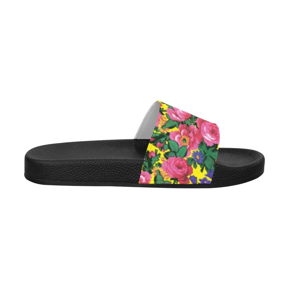 Kokum's Revenge Yellow Men's Slide Sandals (Model 057) Men's Slide Sandals (057) e-joyer