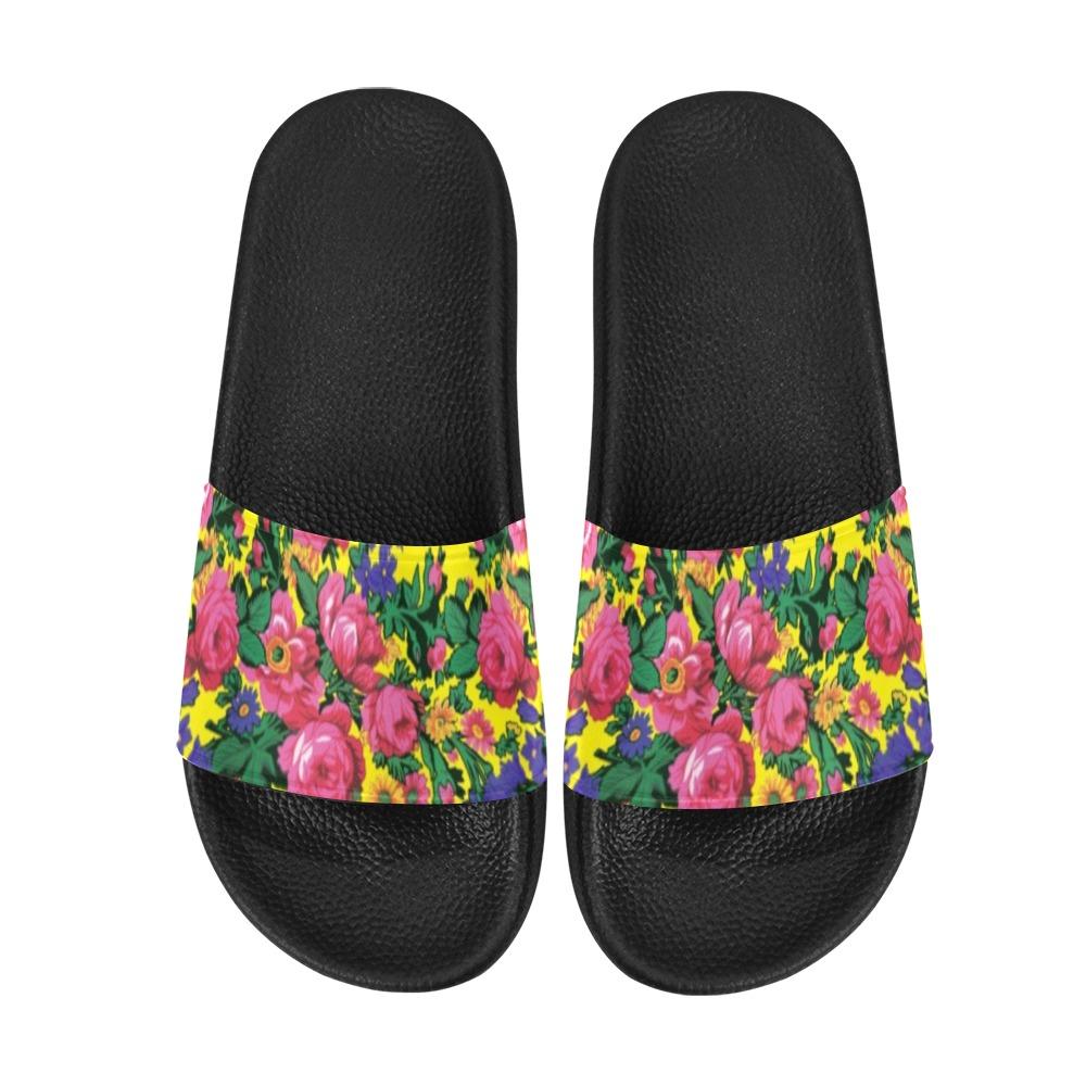 Kokum's Revenge Yellow Men's Slide Sandals (Model 057) Men's Slide Sandals (057) e-joyer