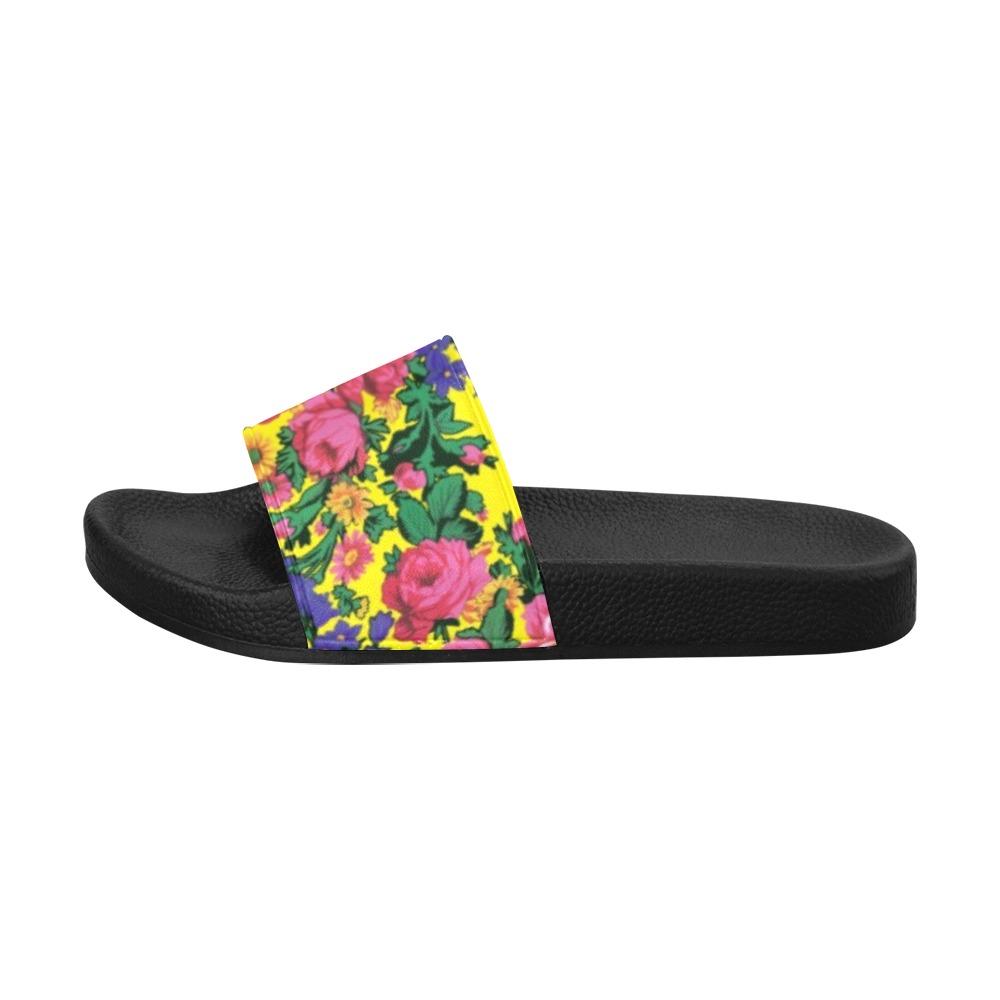 Kokum's Revenge Yellow Men's Slide Sandals (Model 057) Men's Slide Sandals (057) e-joyer