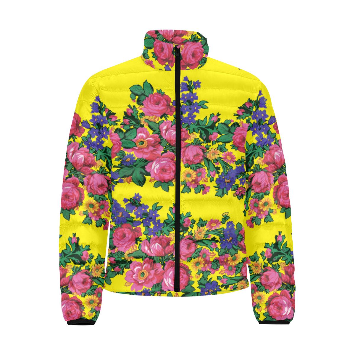 Kokum's Revenge Yellow Men's Stand Collar Padded Jacket (Model H41) Men's Stand Collar Padded Jacket (H41) e-joyer
