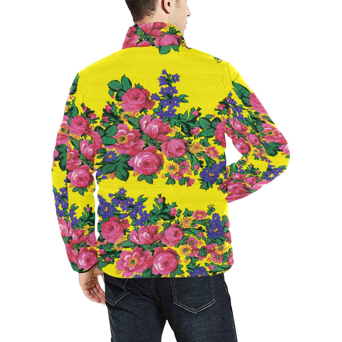 Kokum's Revenge Yellow Men's Stand Collar Padded Jacket (Model H41) Men's Stand Collar Padded Jacket (H41) e-joyer