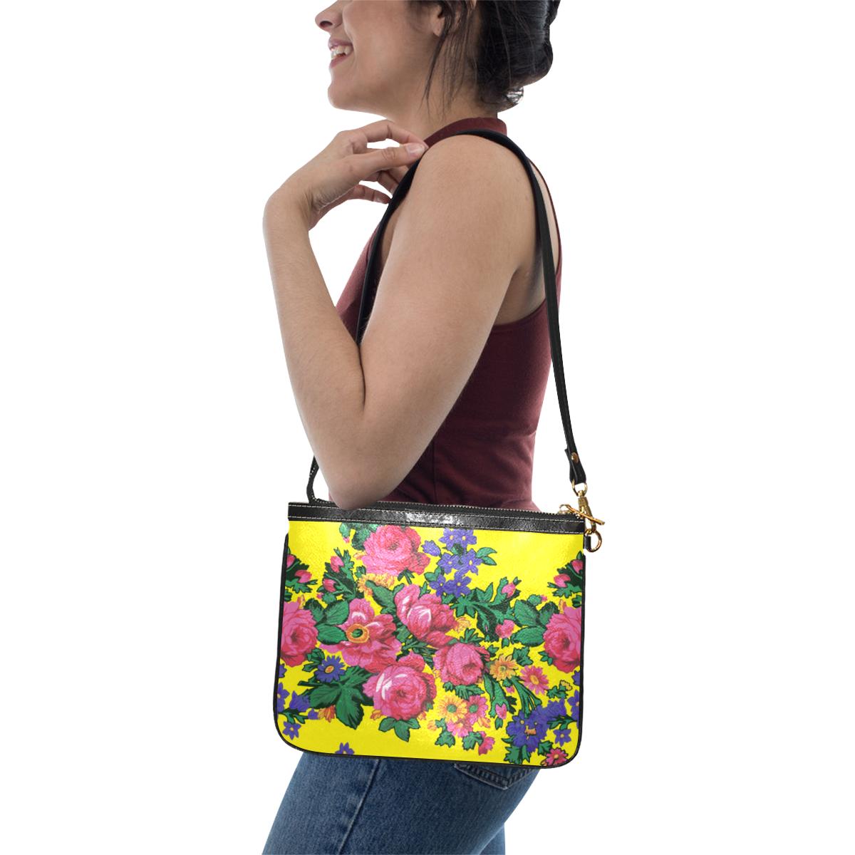 Kokum's Revenge-Yellow Small Shoulder Bag (Model 1710) Small Shoulder Bag (1710) e-joyer