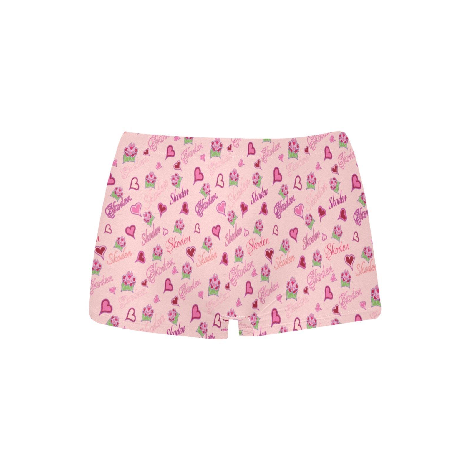 Ladies Skoden Floral Hearts Undergarment Pink Women's All Over Print Boyshort Panties (Model L31) Women's Boyshort Panties (L31) e-joyer