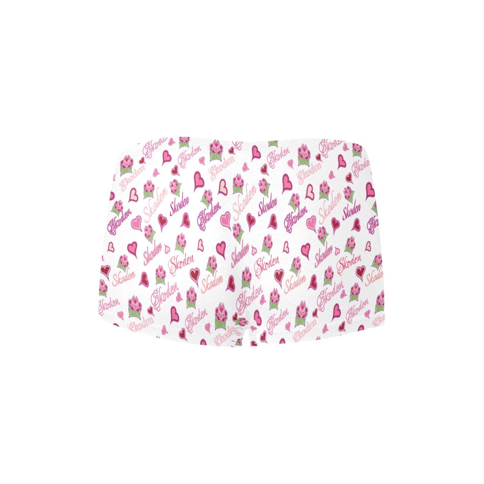 Ladies Skoden Floral Hearts Undergarment White Women's All Over Print Boyshort Panties (Model L31) Women's Boyshort Panties (L31) e-joyer