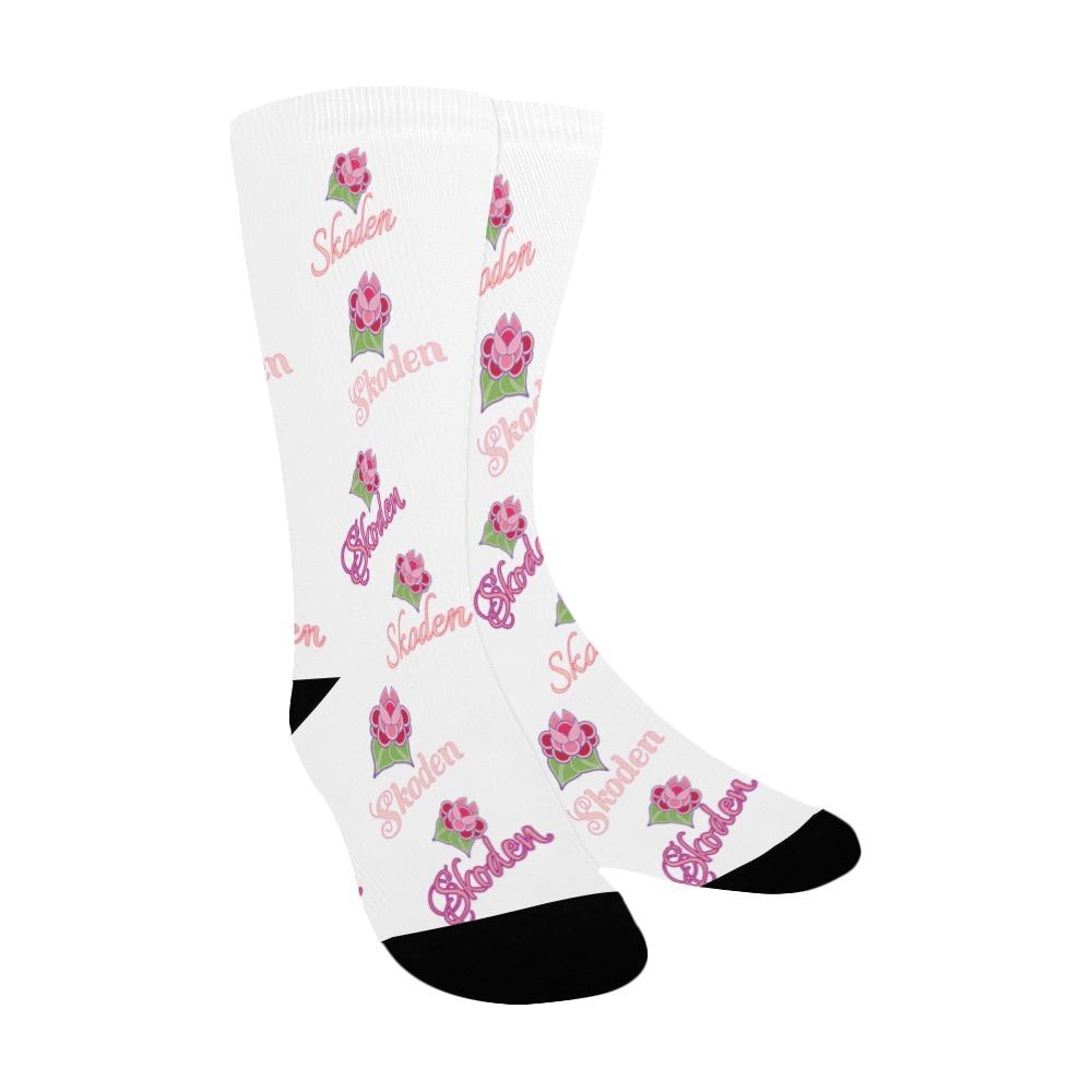 Ladies Skoden Floral White Women's Custom Socks Women's Custom Socks e-joyer