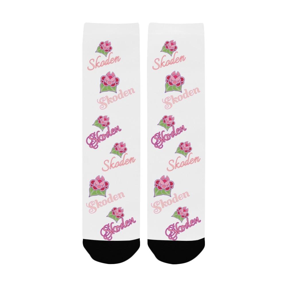 Ladies Skoden Floral White Women's Custom Socks Women's Custom Socks e-joyer