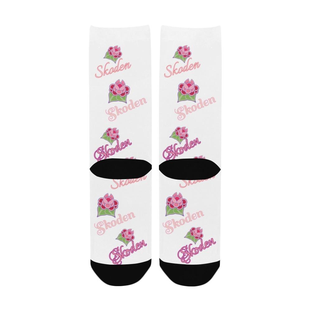 Ladies Skoden Floral White Women's Custom Socks Women's Custom Socks e-joyer