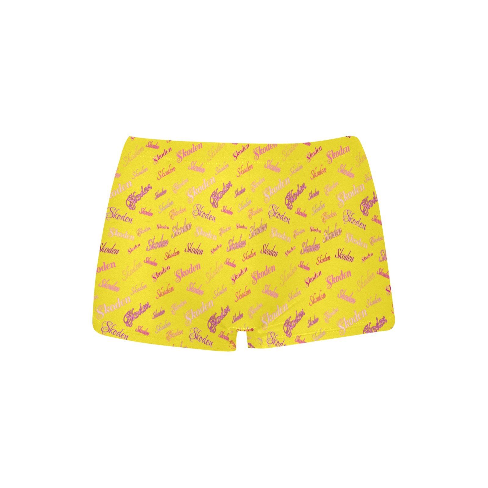 Ladies Skoden Type Undergarment Yellow Women's All Over Print Boyshort Panties (Model L31) Women's Boyshort Panties (L31) e-joyer