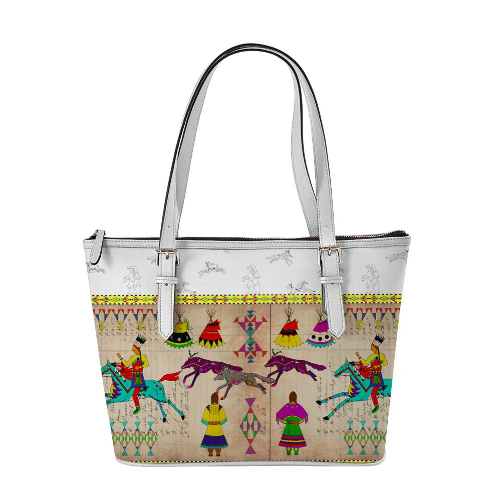 Ledger Village White Large Tote Shoulder Bag