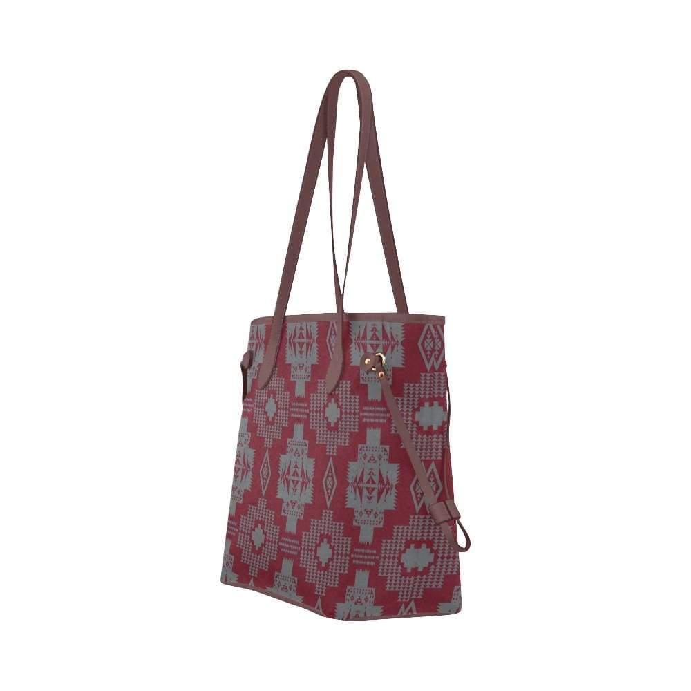 Light Gray with Maroon Clover Canvas Tote Bag (Model 1661) Clover Canvas Tote Bag (1661) e-joyer