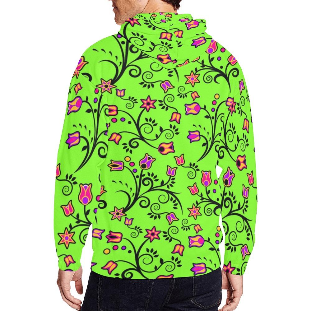 LightGreen Yellow Star All Over Print Full Zip Hoodie for Men (Model H14) hoodie e-joyer