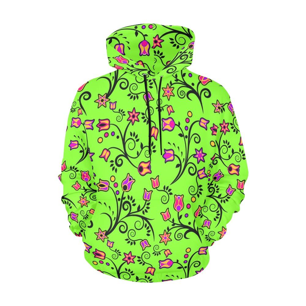 LightGreen Yellow Star All Over Print Hoodie for Women (USA Size) (Model H13) All Over Print Hoodie for Women (H13) e-joyer
