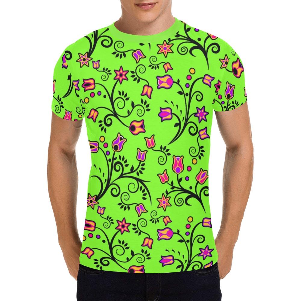 LightGreen Yellow Star All Over Print T-Shirt for Men (USA Size) (Model T40) All Over Print T-Shirt for Men (T40) e-joyer