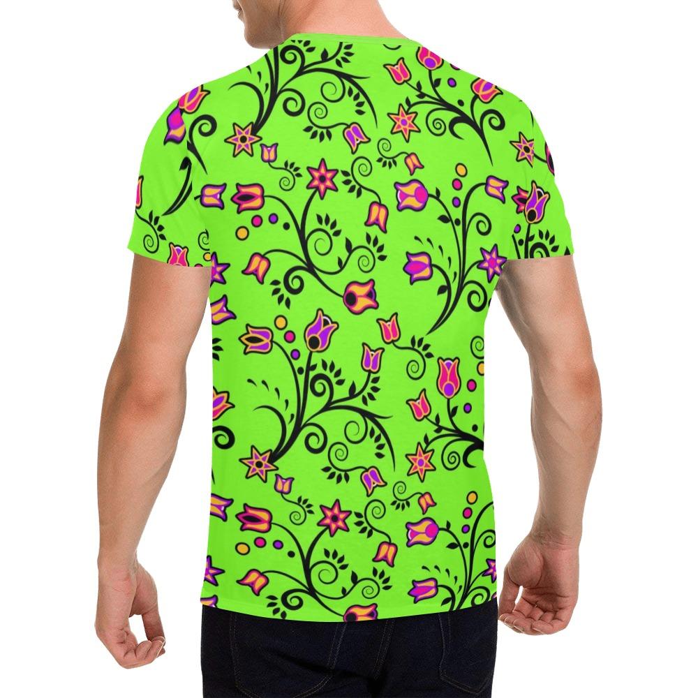 LightGreen Yellow Star All Over Print T-Shirt for Men (USA Size) (Model T40) All Over Print T-Shirt for Men (T40) e-joyer