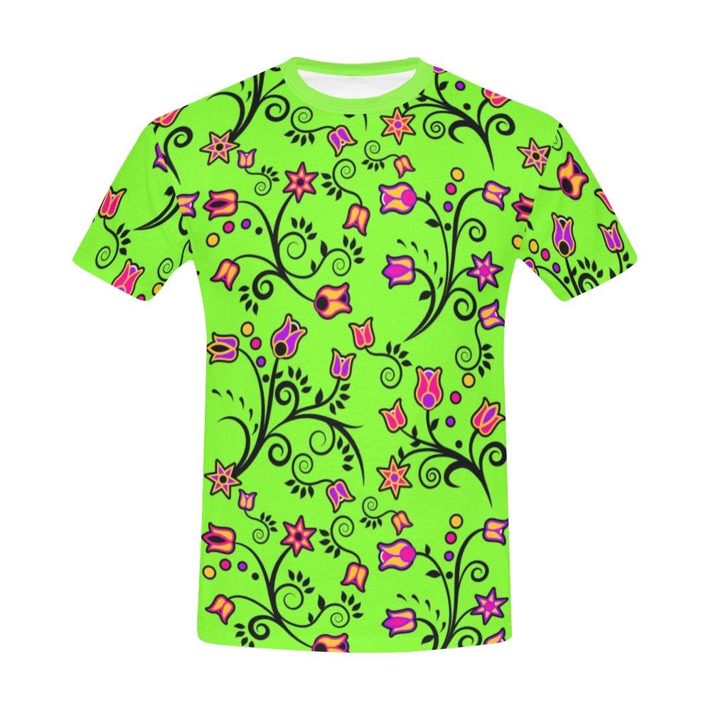 LightGreen Yellow Star All Over Print T-Shirt for Men (USA Size) (Model T40) All Over Print T-Shirt for Men (T40) e-joyer
