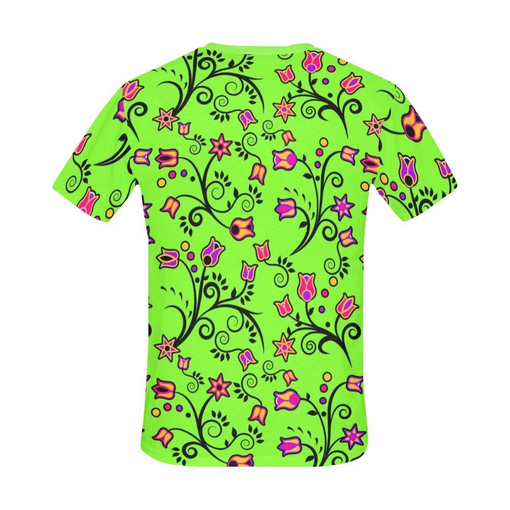 LightGreen Yellow Star All Over Print T-Shirt for Men (USA Size) (Model T40) All Over Print T-Shirt for Men (T40) e-joyer