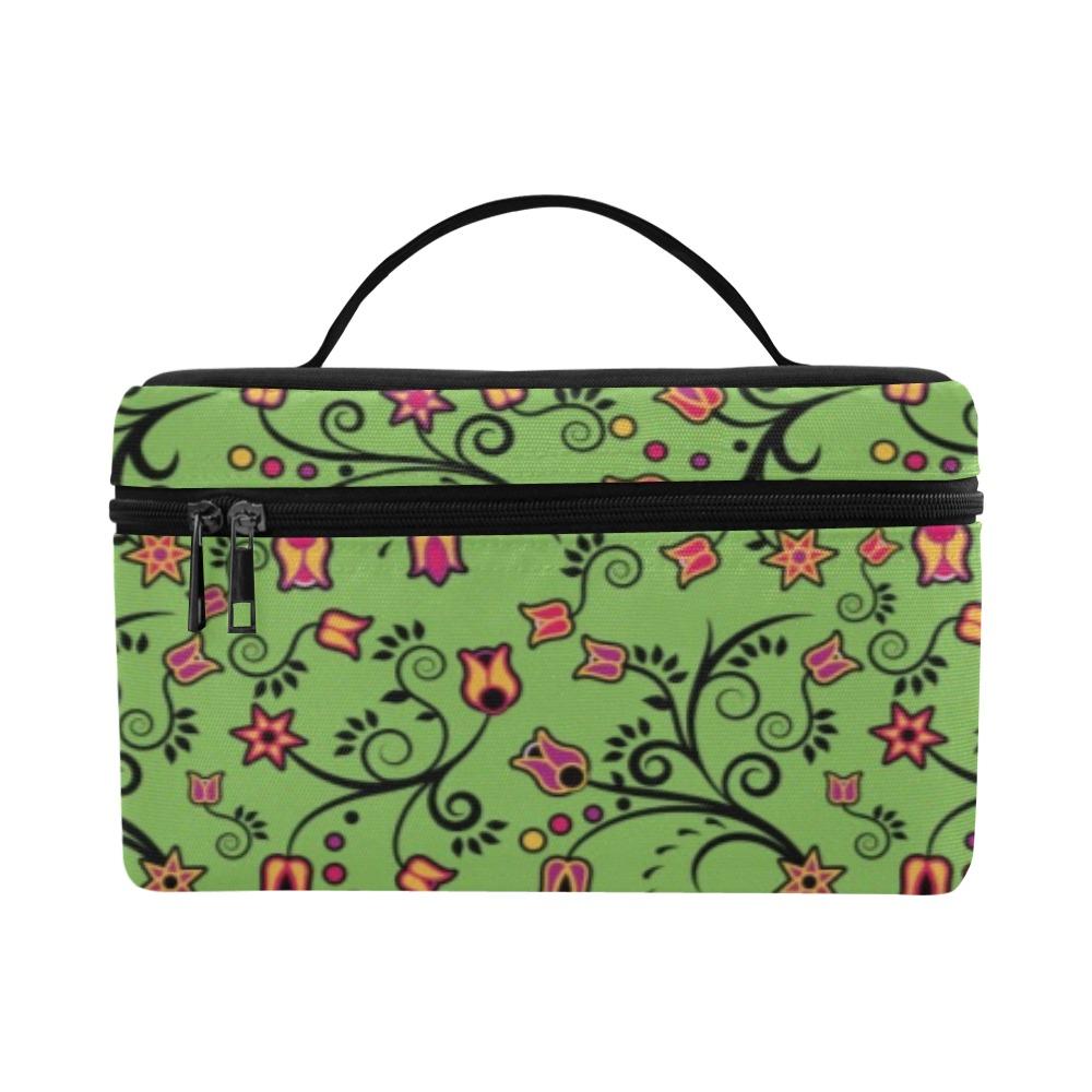 LightGreen Yellow Star Cosmetic Bag/Large (Model 1658) bag e-joyer