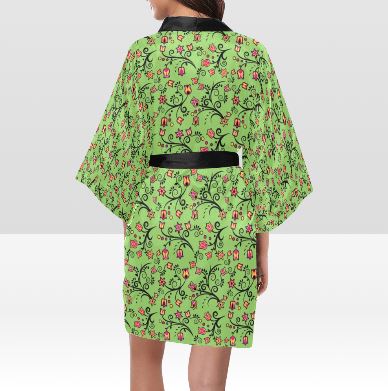 LightGreen Yellow Star Kimono Robe Artsadd
