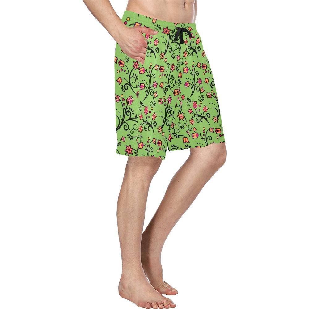 LightGreen Yellow Star Men's All Over Print Casual Shorts (Model L23) short e-joyer