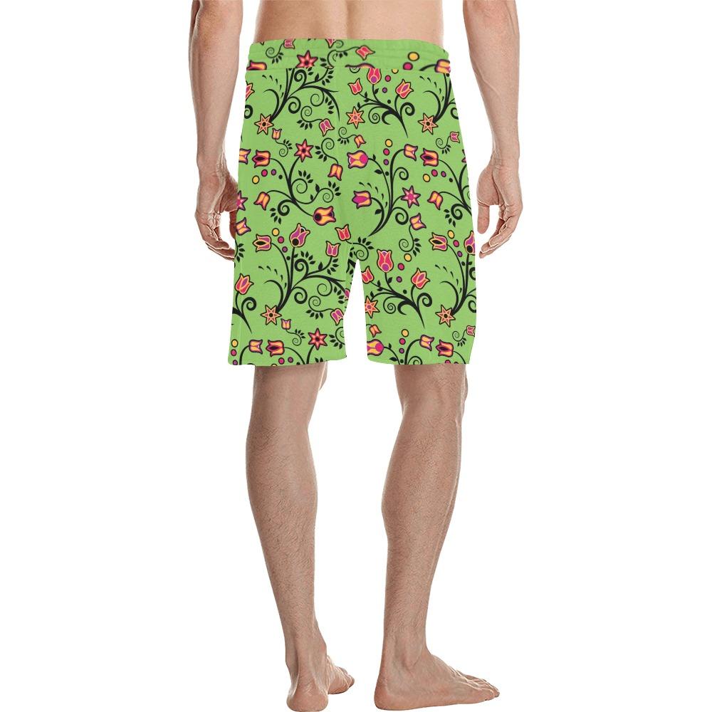 LightGreen Yellow Star Men's All Over Print Casual Shorts (Model L23) short e-joyer