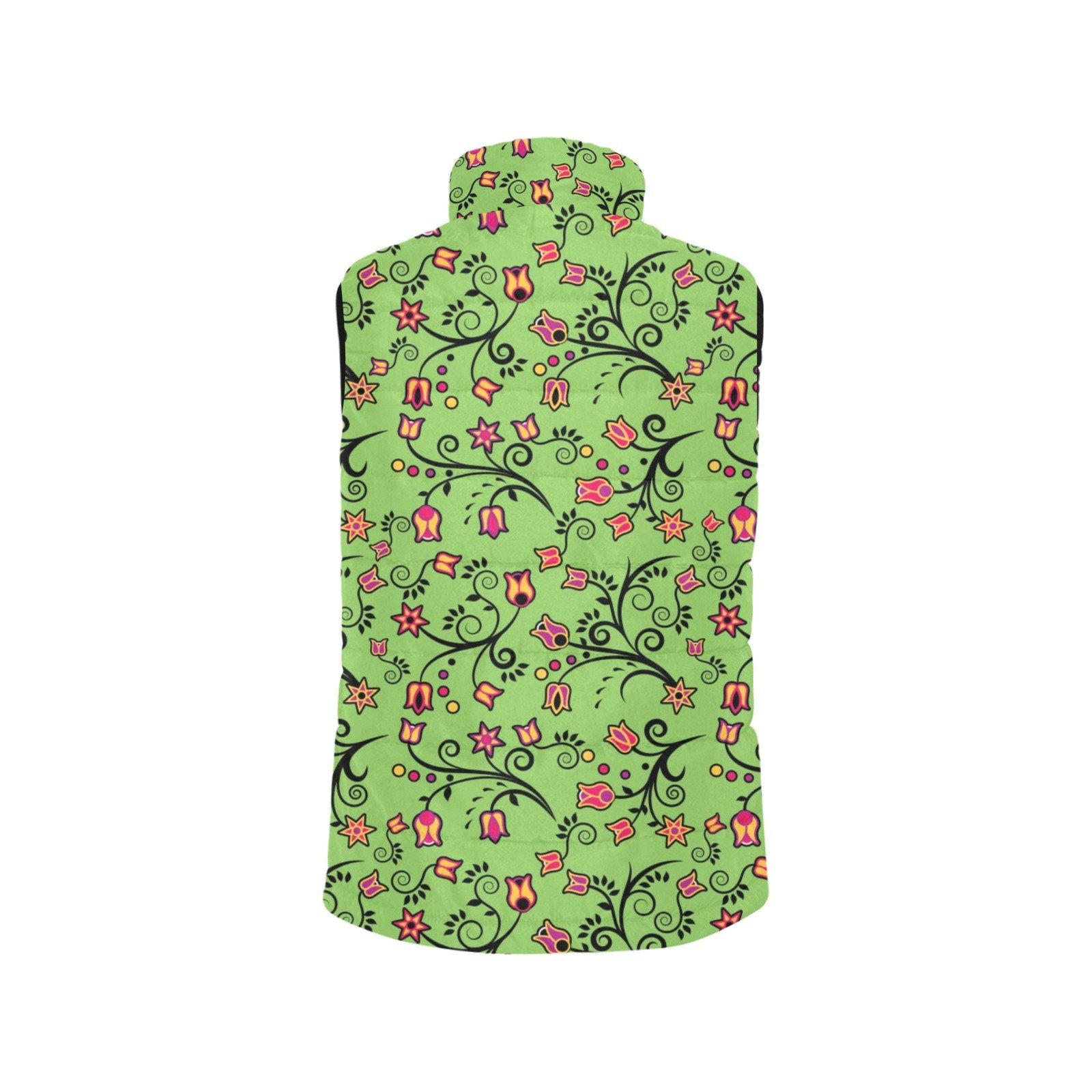 LightGreen Yellow Star Men's Padded Vest Jacket (Model H44) Men's Padded Vest Jacket (H44) e-joyer