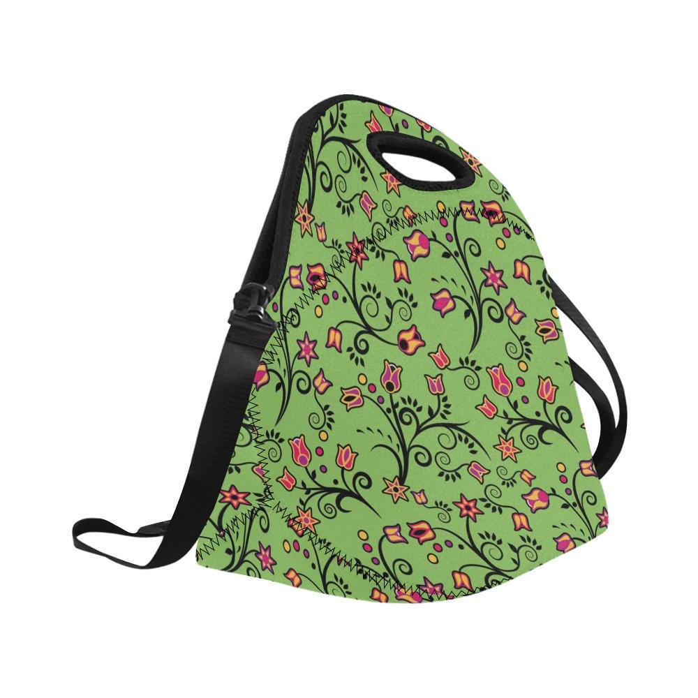 LightGreen Yellow Star Neoprene Lunch Bag/Large (Model 1669) bag e-joyer