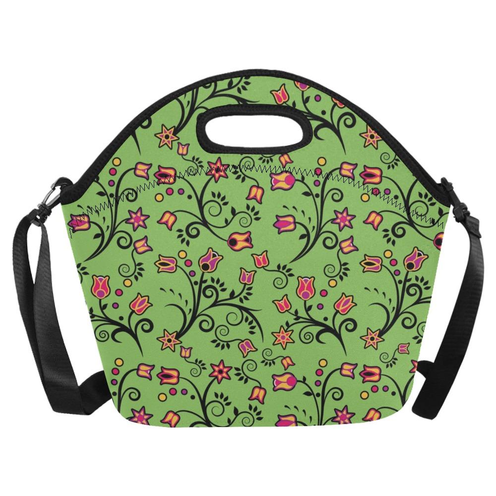 LightGreen Yellow Star Neoprene Lunch Bag/Large (Model 1669) bag e-joyer