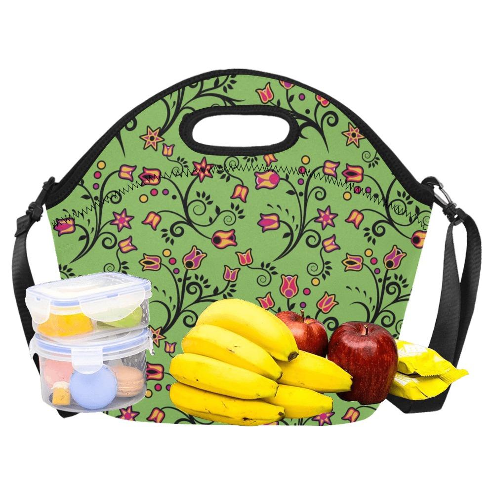 LightGreen Yellow Star Neoprene Lunch Bag/Large (Model 1669) bag e-joyer
